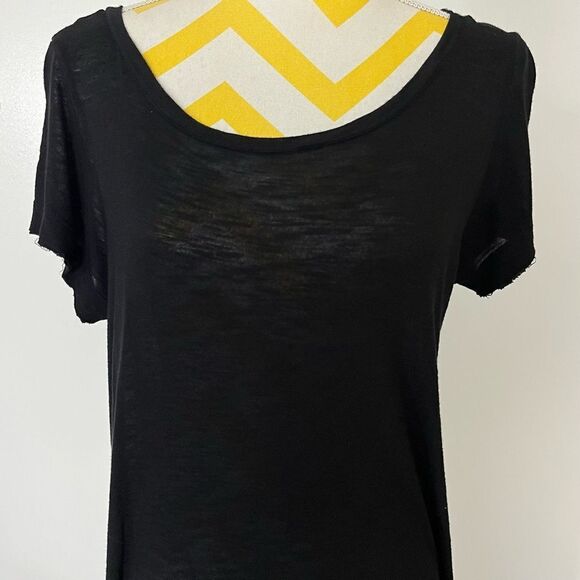 Freeloader Black Midi Dress Hi-Low Burnout Tee T-Shirt Rayon Made in USA Small - Picture 2 of 11